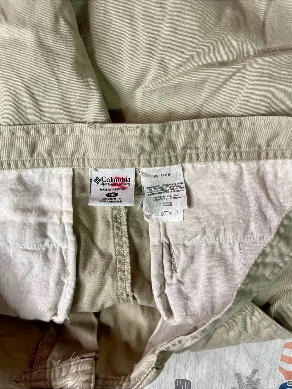 Y2K Columbia Men's Rugged Cotton Hiking Cargo Shorts Khaki Tan Size 36
